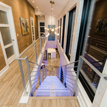 Glass Treads with RGB Lighting