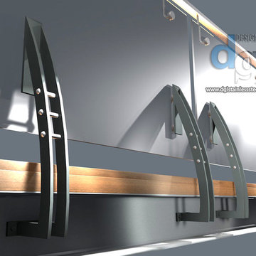 Glengowan residence staircase railing 3D Design