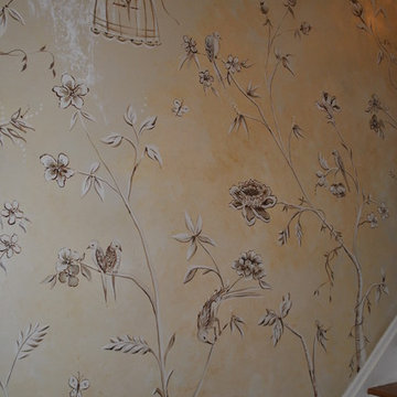 Gold chinoiserie mural