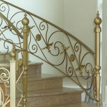 Golden Hand Forged Stair Railing