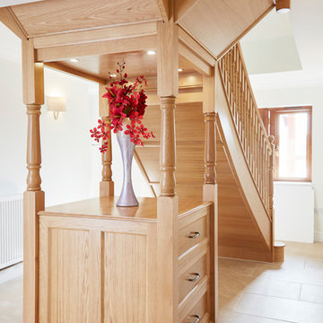 Grand Oak Staircase in Family Home