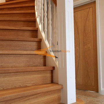 Grand Solid Oak and solid white painted Birch curved & straight staircases