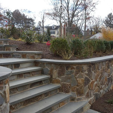Grande Entrance & Retaining Wall - Bluestone, Retaining Wall, Steps, Walkway