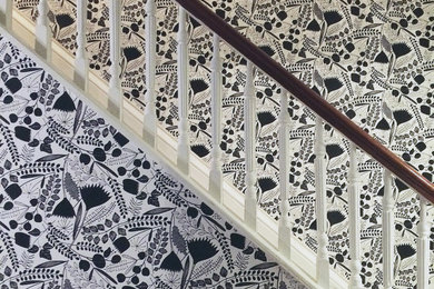 ニューヨークにあるエクレクティックスタイルのおしゃれな階段の写真