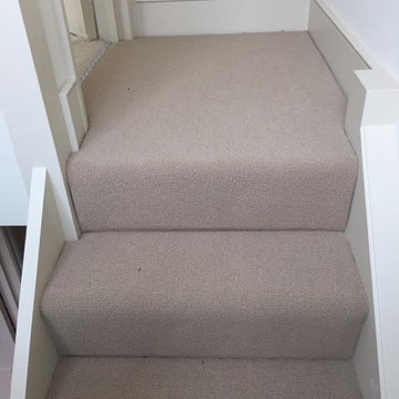 Grey Carpet Installed to Stairs by our Experts