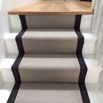 Grey Carpet with Black Border to Stairs