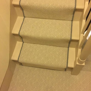 Grey Herringbone Carpet Installation to Stairs and Areas
