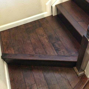 Hand scraped Walnut Staircase, Park Meadows