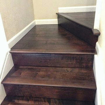 Hand scraped Walnut Staircase, Park Meadows