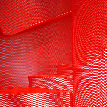 Hanging red staircase