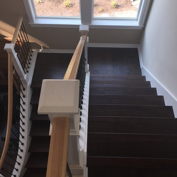 Hardwood Floor and Stair Project. Pre-finished Engineered Hardwood/ Bothell WA