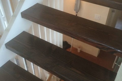 Inspiration for a straight staircase remodel in Boston
