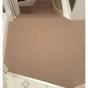 Herringbone Carpet to Stairs in West London