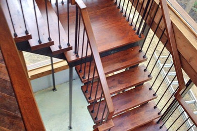 Staircase - industrial staircase idea in Cleveland