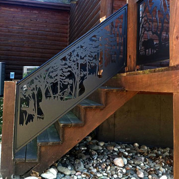 Hunting Lodge Stair & Balcony Railing with Pheasants
