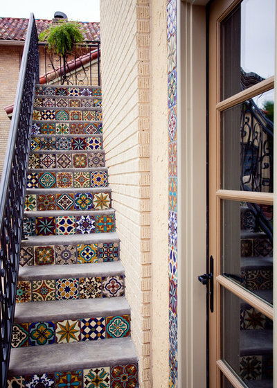 Mediterranean Staircase by English Heritage Homes of Texas
