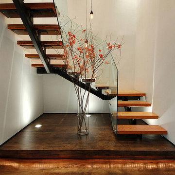 Indoor wood staircase design