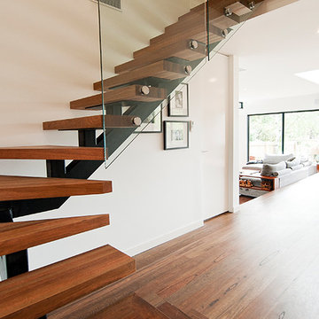 Indoor wood staircase design