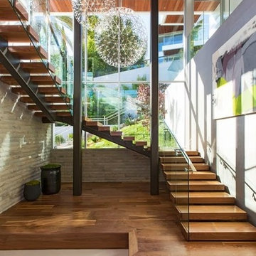 Indoor wood staircase  design
