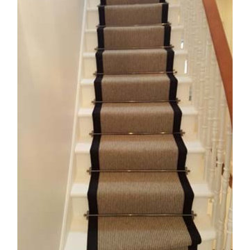 Installing Carpet to Stairs with Black Border