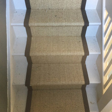 Installing Herringbone Carpet to Stairs