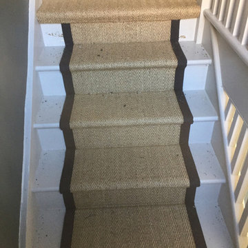 Installing Herringbone Carpet to Stairs