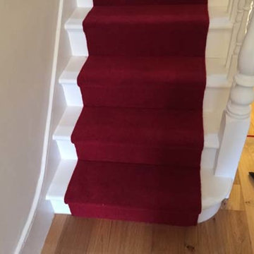 Installing Red Carpet Runner to Stairs