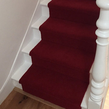 Installing Red Carpet Runner to Stairs