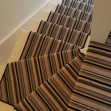 Installing Striped Carpet to Stairs
