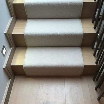 Installing White Carpet to Stairs as a Runner