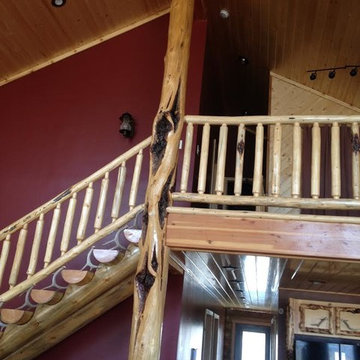 Interior of log home