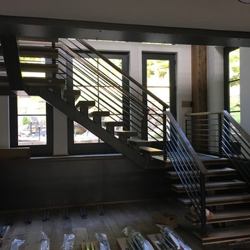 Interior Wood + Metal Stair & Railing Job