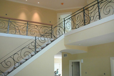 Staircase - mid-sized contemporary l-shaped staircase idea in Other