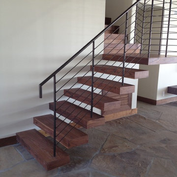 KB's Custom Walnut Cantilever Staircase - San Clemente, CA