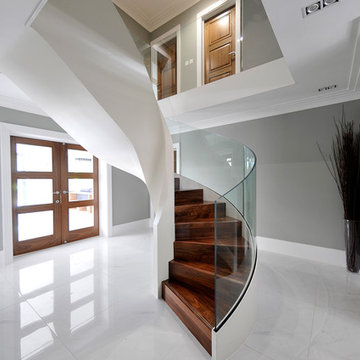 Kersey House, Metal Helical Staircase with Glass Balustrade