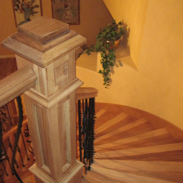 king newel post hickory stair project