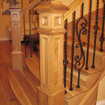 king newel post hickory stair project