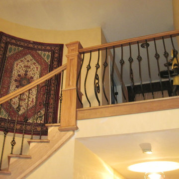 king newel post hickory stair project