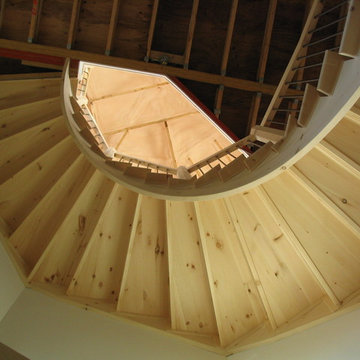 Knotty Pine Custom Staircase