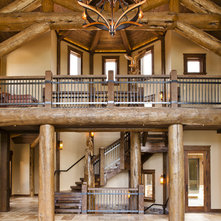Rustic Staircase by Asher Custom Homes