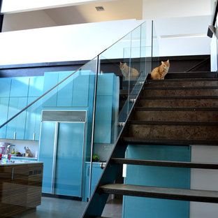 Inspiration for a modern staircase remodel in Austin