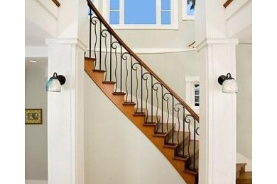 Example of a transitional staircase design in Seattle