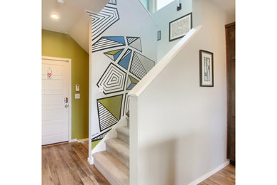 Staircase - small modern staircase idea in Denver