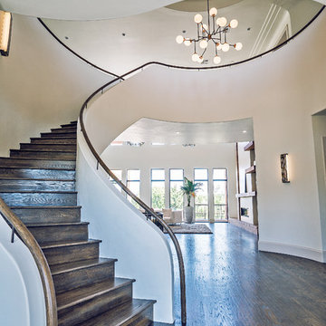 Large Staircase with Modern Lighting