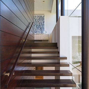 Laurel Way Beverly Hills modern home floating stairs