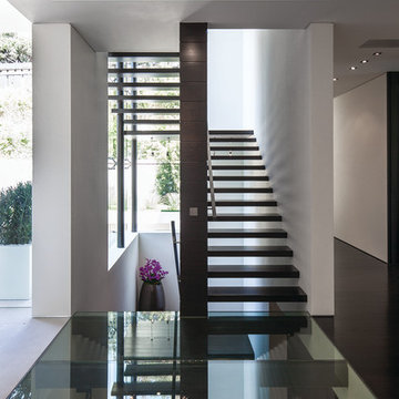 Laurel Way Beverly Hills modern home floating staircase