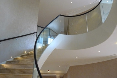 Leather covered handrails in Surrey