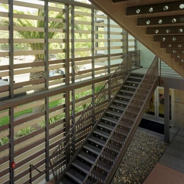 Lenzen Square: Slideshow Green entry stair.