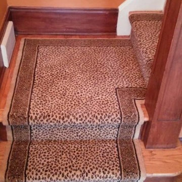 Leopard print stair runner