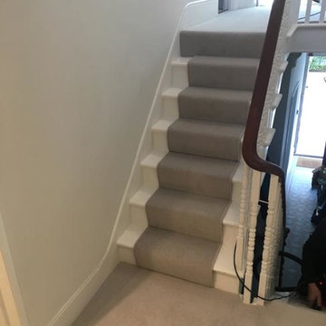 Light Carpet Installed to Stairs